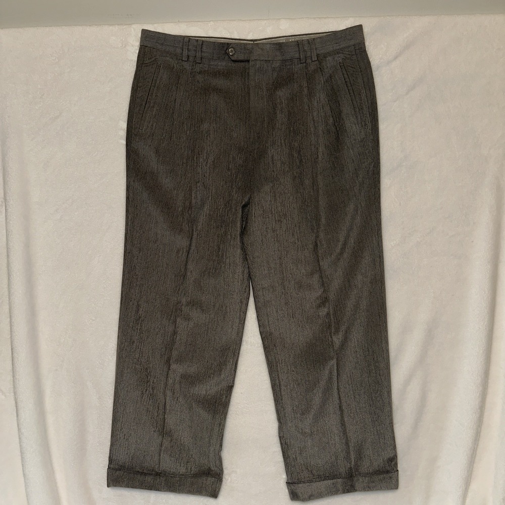 St Croix Knits For Patrick James Men's Grey  Corduroy Dress Pants 40x28 Cuffed